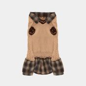 Suéter para mascota talla L con falda, beige