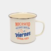 Taza metálica blanca de 500 ml