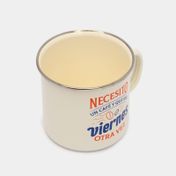 Taza metálica blanca de 500 ml