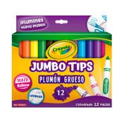 Plumones Jumbo Tips lavables x 12 unidades