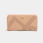 Billetera para dama Kodes con cremallera y puntos grabados