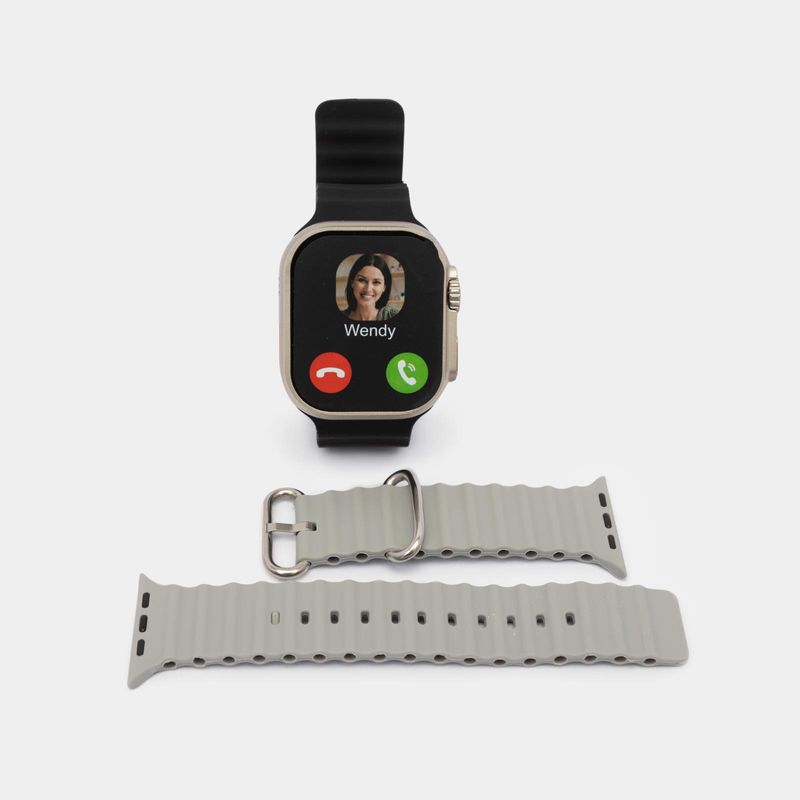 Smartwatch SW700 Slide rectangular con dos correas negra y gris