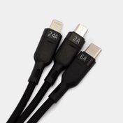 Cable de carga 3 en 1 negro Mcdodo de 1.2 metros