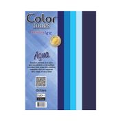 Cartulina pack 160 gr, tamaño carta, 16 tonos aqua