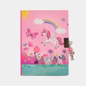 Diario con bolígrafo y candado diseño unicornio