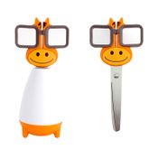 Tijera punta roma de 13,5 cm diseño caballo con base de escritorio