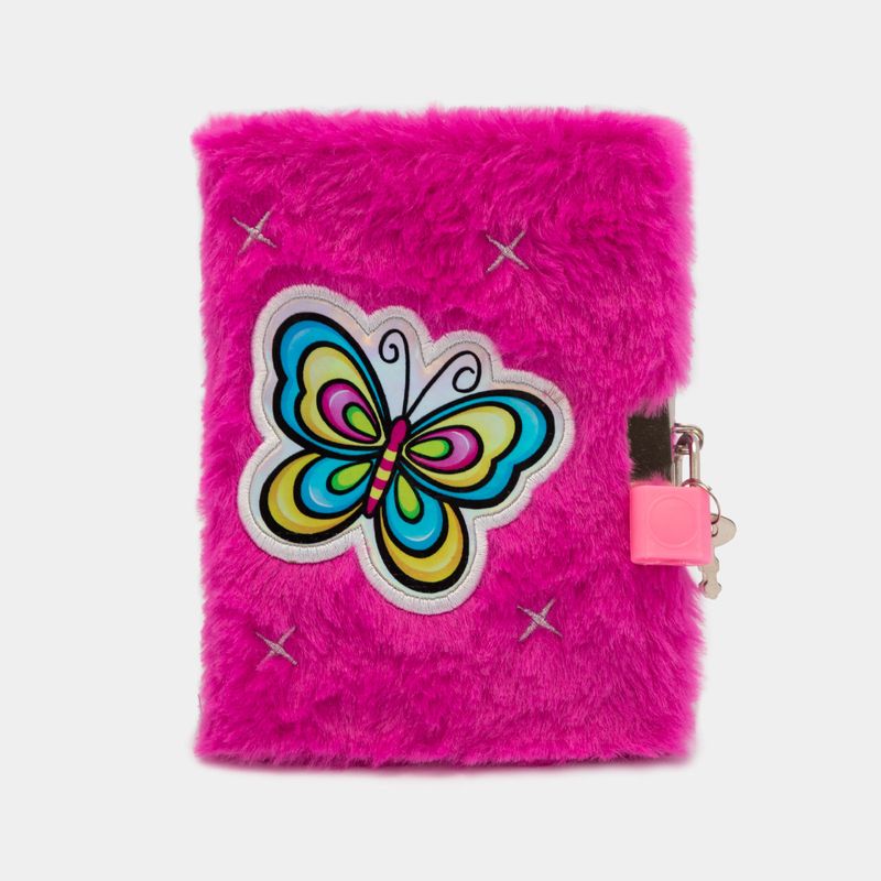 diario-de-peluche-con-candado-boligrafo-diseno-mariposa-7701016605588