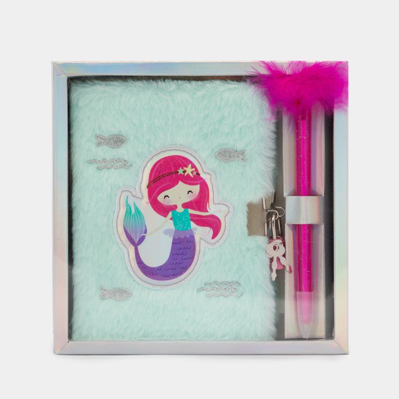 diario-de-peluche-con-candado-boligrafo-diseno-sirena-5-7701016605595