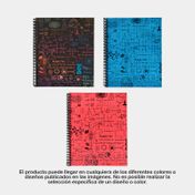 Cuaderno A4 cuadriculado de 80 hojas 4 materias, diseño ciencia (surtido)