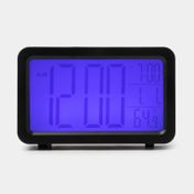 Reloj de mesa digital con luces led y borde negro