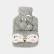 Bolsa para agua caliente con cubreojos y diseño de pingüino de 1 litro