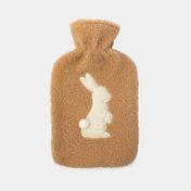 Bolsa para agua caliente con diseño de silueta conejo beige de 2 litros