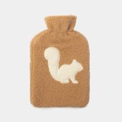 Bolsa para agua caliente con diseño de silueta ardilla beige de 2 litros