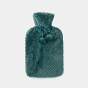 Bolsa para agua caliente con diseño de pompones verdes de 2 litros