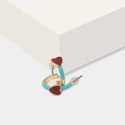Aretes semiaros diseño de corazón