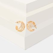 Aretes tipo candonga triple aros