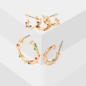 Set x 5 aretes con puntos de colores