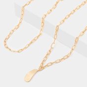 Set de collares dorados x 2 unidades con dije ovalado