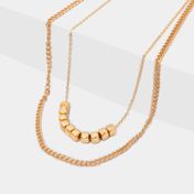 Collar de 2 cadenas con cubos