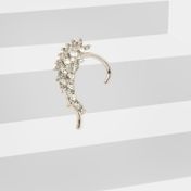 Arete ear cuff con piedras plateadas