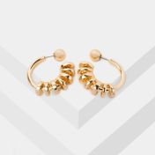 Aretes dorados diseño semiaro con espiral