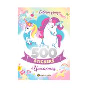500 stickers de unicornios - colorea y juega