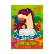 500 stickers de dinosaurios - colorea y juega