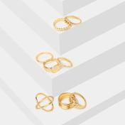 Set x 8 anillos dorados