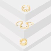 Set x 5 anillos ajustables, dorados
