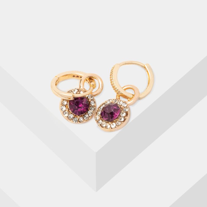 aretes-cortos-dorados-con-dije-morado-y-plateado-7701016615730