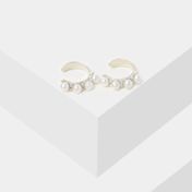 Set x 2 earcuff plateados con esferas