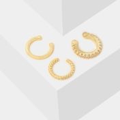 Set x 3 aretes earcuff dorados
