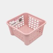Caja organizadora plástica rosada de 6.3 litros