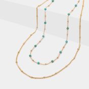 Collar con dos cadenas con cuentas
