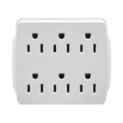 Multitoma de pared con 6 entradas polo a tierra