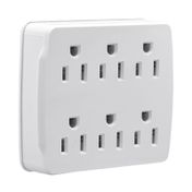 Multitoma de pared con 6 entradas polo a tierra