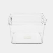 Organizador transparente con manijas de 14.5 x 22.3 x 21 cm