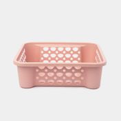 Caja organizadora plástica rosada de 1.6 litros