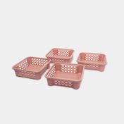 Set de caja organizadora x4 unidades color rosado
