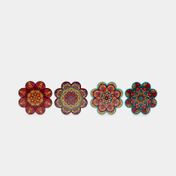 Portavasos en cerámica x 4 piezas diseño de mandalas