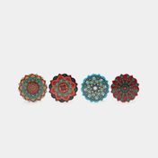 Portavasos en cerámica x 4 piezas diseño flor de loto