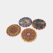 Portavasos en cerámica x 4 piezas diseño mandalas