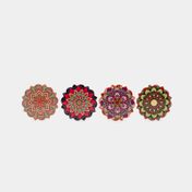 Portavasos en cerámica x 4 piezas diseño mandalas