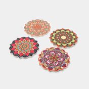 Portavasos en cerámica x 4 piezas diseño mandalas