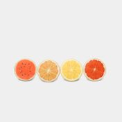 Portavasos en cerámica x 4 piezas diseño frutas
