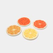 Portavasos en cerámica x 4 piezas diseño frutas