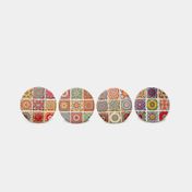 Portavasos en cerámica x 4 piezas diseño de mandalas