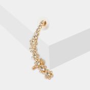 Arete ear cuff con flores
