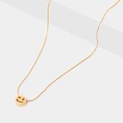 Collar con dije de carita feliz dorado