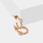 Aretes semiaros con piedra plateada